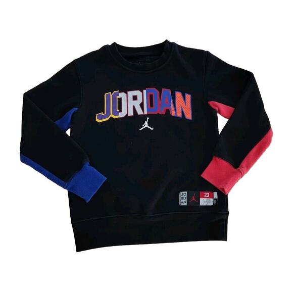 JORDAN BIG BOY'S VARSITY SPLICE CREW NECK SWEATSHIRT 8/10 Years Old - Picture 1 of 7